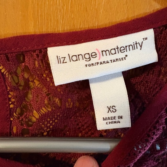 Liz Lange Burgundy Maternity Shirt - Picture 3 of 3